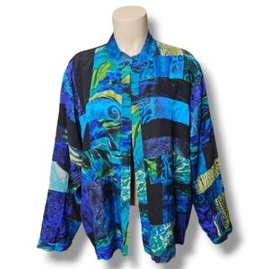 Chico's color block open face cardigan.